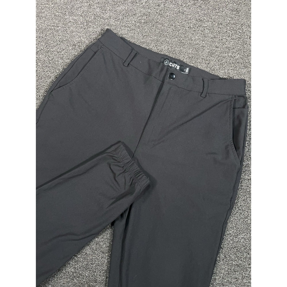 Cuts AO Joggers Men Large Black Performance Stretch Athleisure Gym Workout